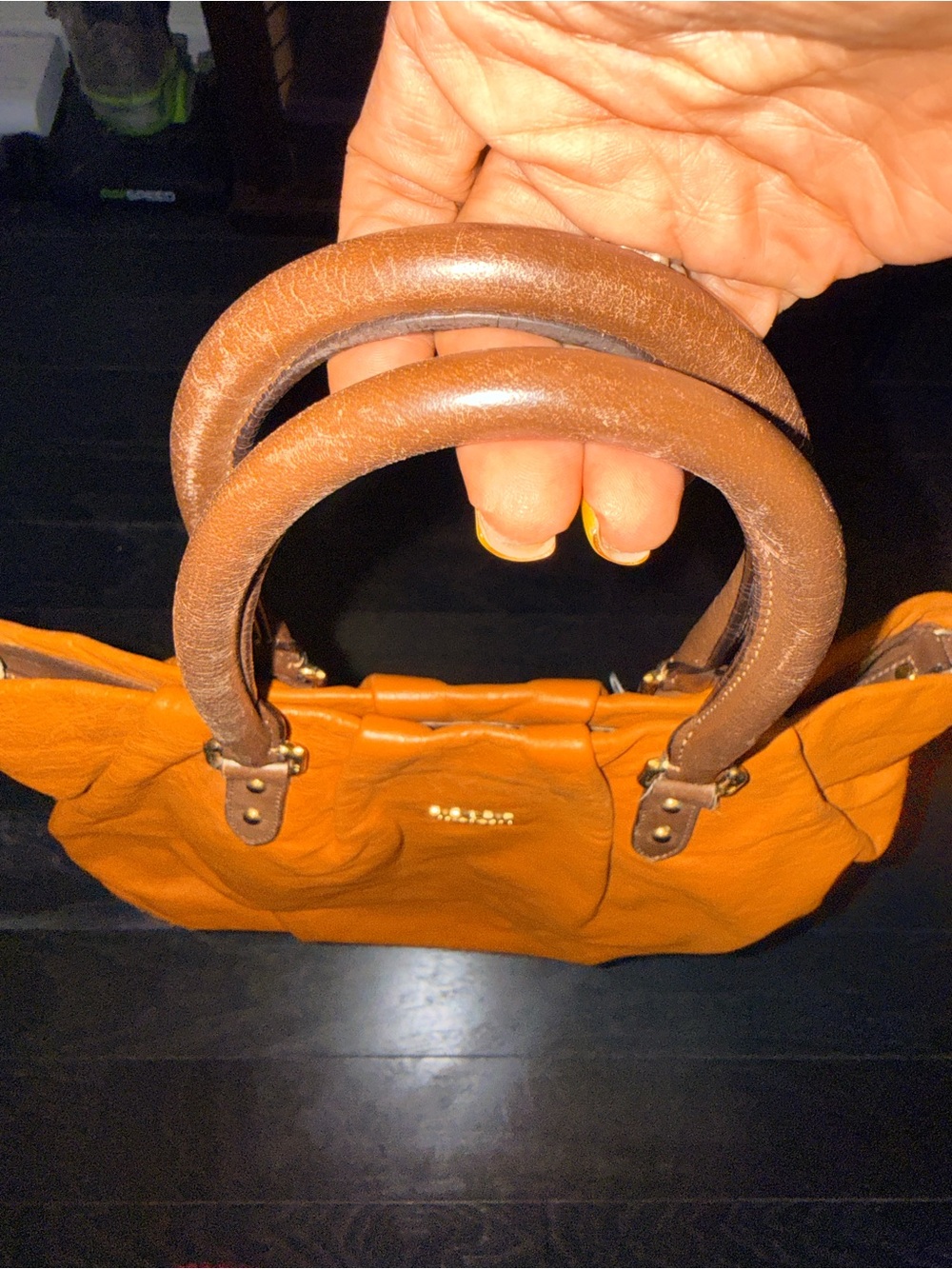 MCM Cognac Leather Tote with Dark Brown Handles - Picture 5 of 16